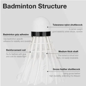 Agnite Goose Feather Shuttlecock 6PCS